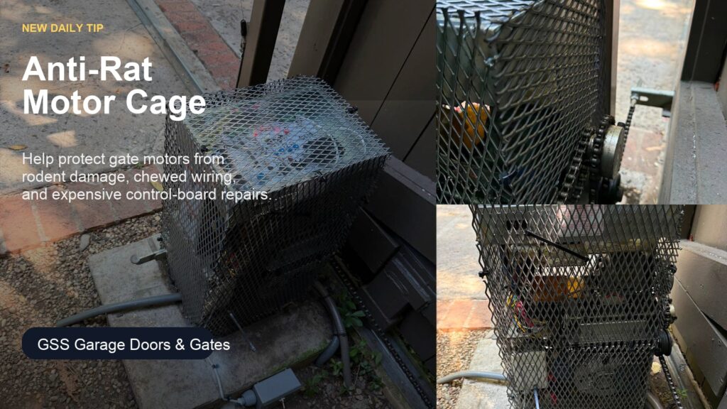Daily tip image about anti-rat motor cage protection for gate operators
